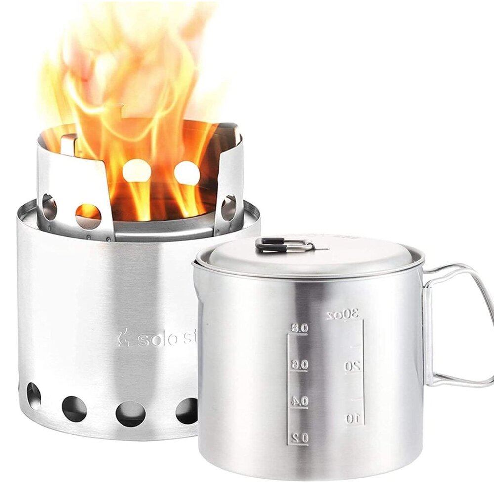 SOLO LITE CAMP STOVE + POT ** EUC